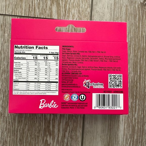 NIP! Barbie Baking Sprinkle Mix for Cookies Cake Cupcake Decorating Ice Cream - Picture 6 of 6